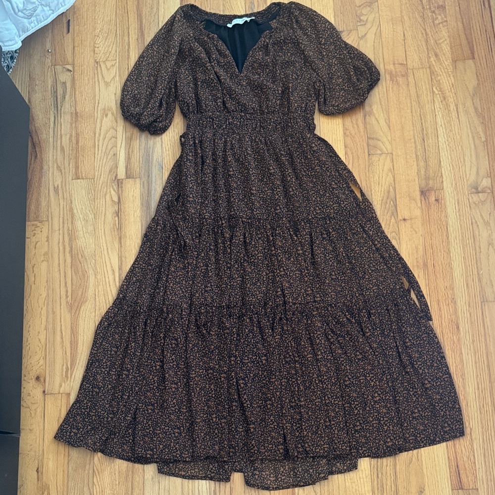 Astr Brown Floral Maxi Dress